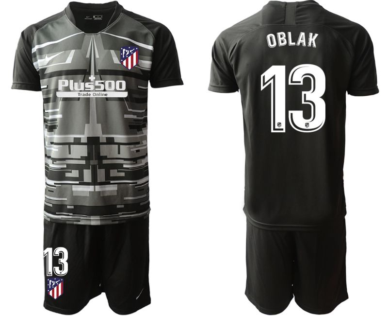 Men 2020-2021 club Atletico Madrid black goalkeeper #13 Soccer Jerseys